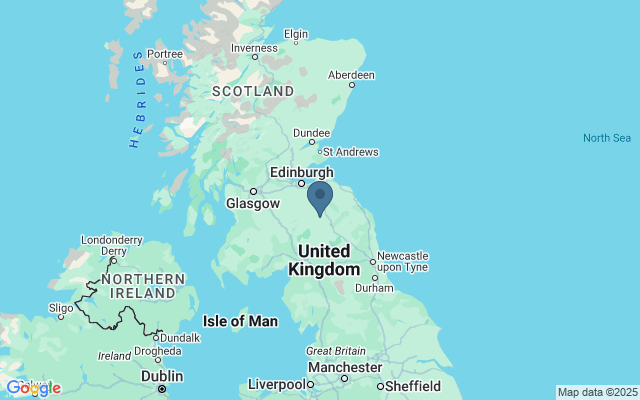 Kaart met locatie Grensgebied Engeland en Schotland